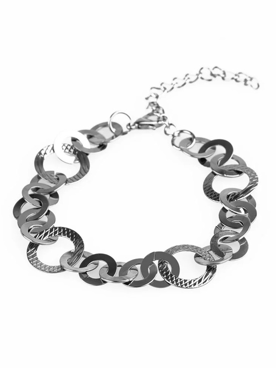 paparazzi Jewelry - Modern Movement - Gunmetal Hoop Link Bracelet
